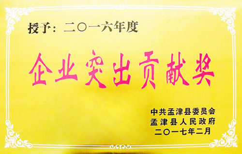 隆華節(jié)能榮獲孟津縣2016年度“企業(yè)突出貢獻(xiàn)獎(jiǎng)”榮譽(yù)稱號(hào)